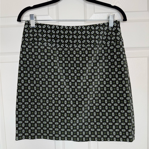 Vintage ETCETERA Velvet Mini Skirt Geometric Green Size 4 Retro Mod Y2K - Picture 1 of 9